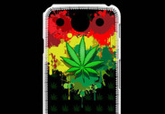 Coque LG G Pro Feuille de cannabis et cœur Rasta