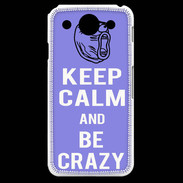 Coque LG G Pro Keep calm Be Crazy Bleu