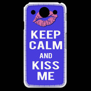 Coque LG G Pro Keep Calm Kiss me Bleu