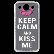 Coque LG G Pro Keep Calm Kiss me Gris
