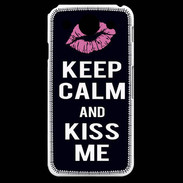 Coque LG G Pro Keep Calm Kiss me Noir