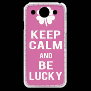 Coque LG G Pro Keep Calm Be Lucky Rose