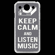 Coque LG G Pro Keep Calm Listen music Gris