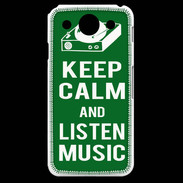 Coque LG G Pro Keep Calm Listen music Vert