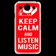 Coque LG G Pro Keep Calm Listen music Rouge