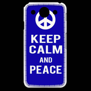 Coque LG G Pro Keep Calm Peace Bleu