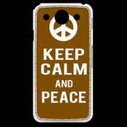Coque LG G Pro Keep Calm Peace Marron