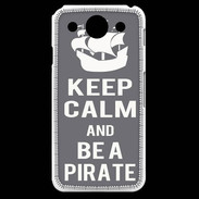 Coque LG G Pro Keep Calm Be a Pirate Gris