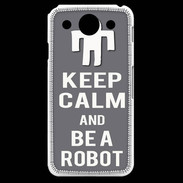 Coque LG G Pro Keep Calm Be a Robot Gris