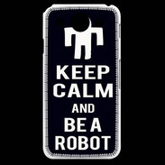 Coque LG G Pro Keep Calm Be a Robot Noir