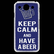 Coque LG G Pro Keep Calm Have a beer Bleu