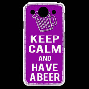 Coque LG G Pro Keep Calm Have a beer Violet