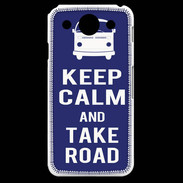 Coque LG G Pro Keep Calm Take road Bleu