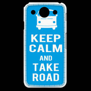 Coque LG G Pro Keep Calm Take Road Cyan
