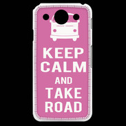 Coque LG G Pro Keep Calm Take Road Rose