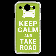 Coque LG G Pro Keep Calm Take road Vert pomme