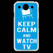 Coque LG G Pro Keep Calm Watch TV Cyan