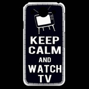 Coque LG G Pro Keep Calm Watch TV Noir