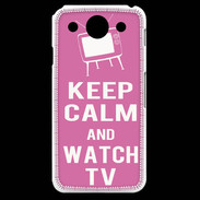 Coque LG G Pro Keep Calm Watch TV Rose