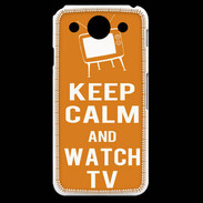 Coque LG G Pro Keep Calm Watch TV Orange