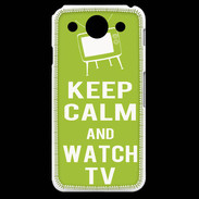 Coque LG G Pro Keep Calm Watch TV Vert pomme