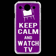 Coque LG G Pro Keep Calm Watch TV Violet