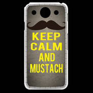 Coque LG G Pro Keep Calm and Mustach Gris