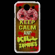 Coque LG G Pro Keep Calm and Kill Zombies Orange