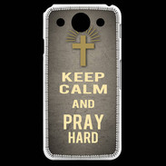 Coque LG G Pro Keep Calm and Pray Christian Gris