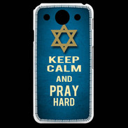 Coque LG G Pro Keep Calm and Pray jewish BLeu