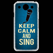 Coque LG G Pro Keep Calm and Sing Bleu