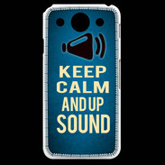 Coque LG G Pro Keep Calm and Up Sound Bleu