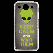 Coque LG G Pro Keep Calm and Wait Alien Gris