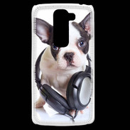 Coque LG G2 Mini Bulldog français avec casque de musique