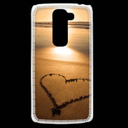 Coque LG G2 Mini Coeur sur la plage avec couché de soleil