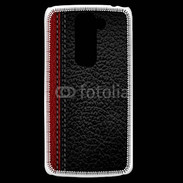 Coque LG G2 Mini Effet cuir noir et rouge