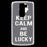 Coque LG G2 Mini Keep Calm Be lucky Gris