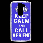 Coque LG G2 Mini Keep Calm Call friend Bleu