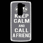 Coque LG G2 Mini Keep Calm Call friend Gris