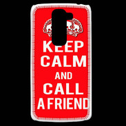 Coque LG G2 Mini Keep Calm Call friend Rouge