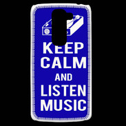 Coque LG G2 Mini Keep Calm Listen music Bleu
