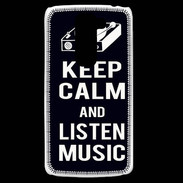 Coque LG G2 Mini Keep Calm Listen music Noir
