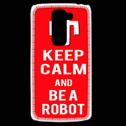Coque LG G2 Mini Keep Calm Be a Robot Rouge