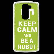 Coque LG G2 Mini Keep Calm Be a Robot Vert pomme