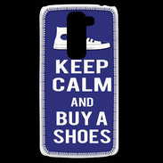 Coque LG G2 Mini Keep Calm Buy Shoes Bleu
