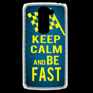 Coque LG G2 Mini Keep Calm and Be Fast Bleu