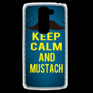 Coque LG G2 Mini Keep Calm and Mustach Bleu