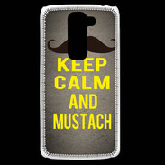 Coque LG G2 Mini Keep Calm and Mustach Gris