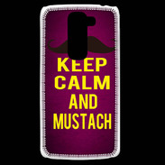 Coque LG G2 Mini Keep Calm and Mustach Rose