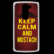 Coque LG G2 Mini Keep Calm and Mustach Rouge